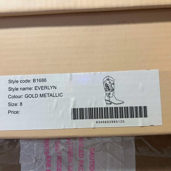 Billini Everlyn Cowboys Boots Gold Metallic NEW Women’s 8 - Picture 5 of 5